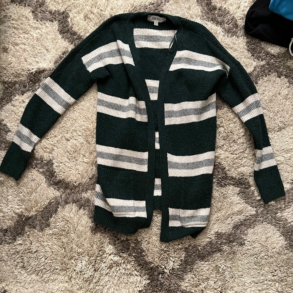 Green sweater cardigan